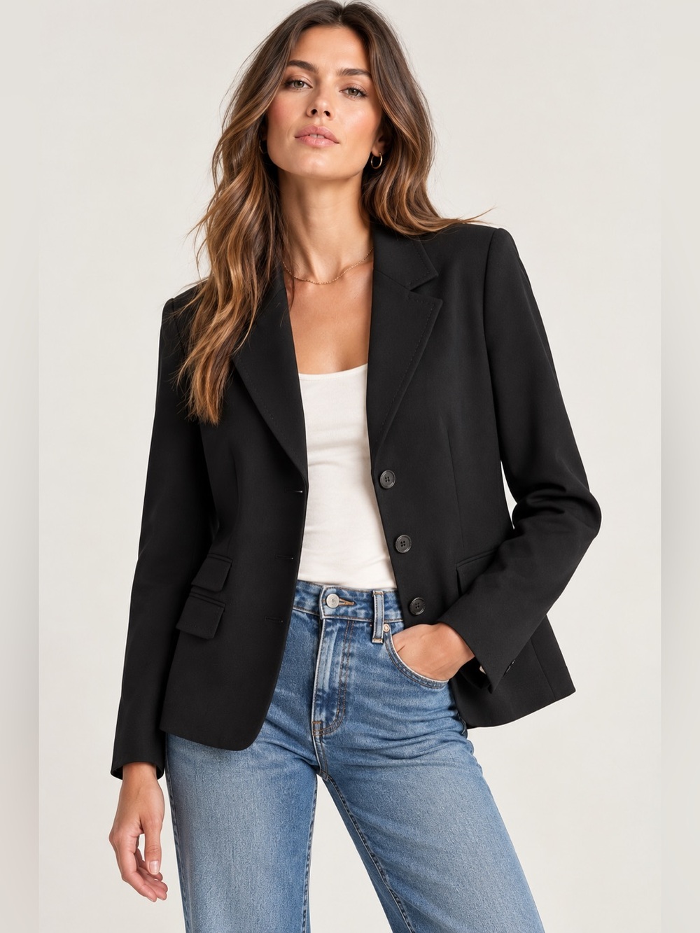 Pink Tartan Black Wool Tailored Blazer Jacket Size 10